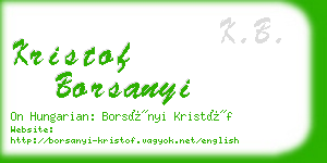 kristof borsanyi business card
